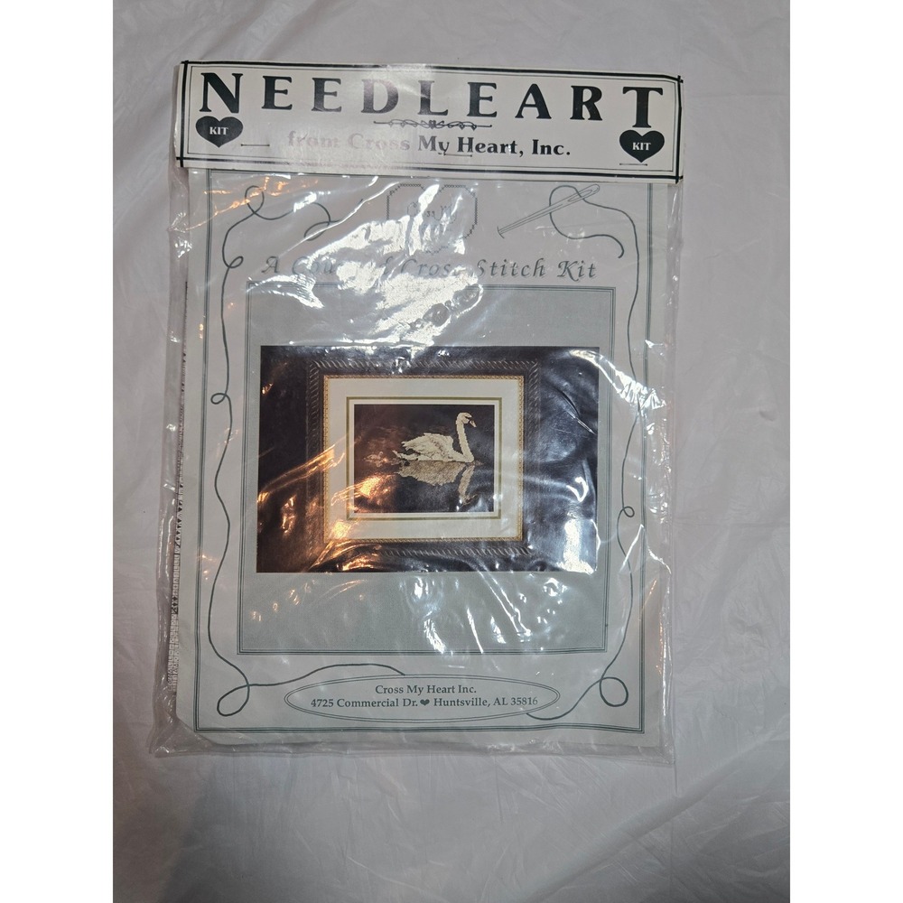 Vintage Cross My Heart Inc Needleart Swan Counted Cross Stitch Kit DIY DMC Floss